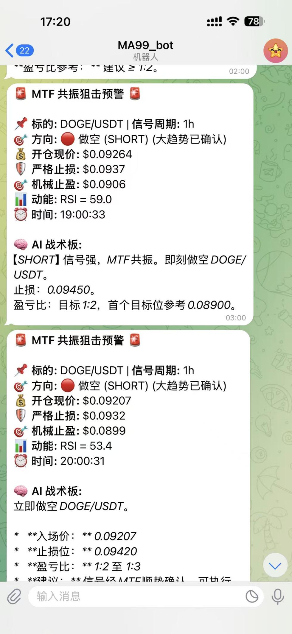Telegram 提醒截图2